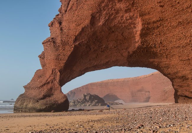 Take a full-day trip from Agadir to Legzira Beach. Discover Morocco’s iconic red sandstone arches, enjoy ocean views, and explore Tiznit’s silver medina