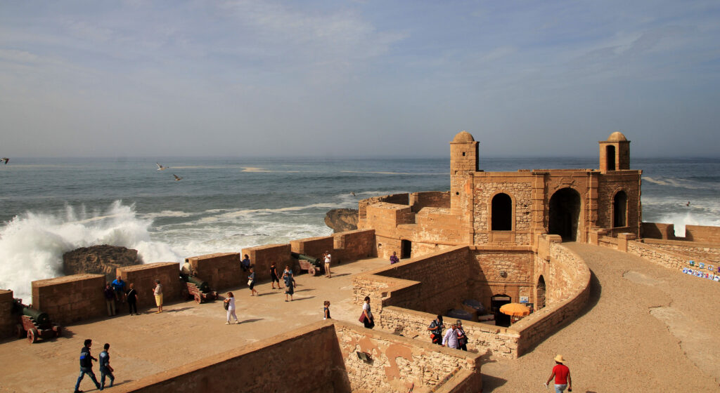 Essaouira ramparts and Atlantic waves, Morocco