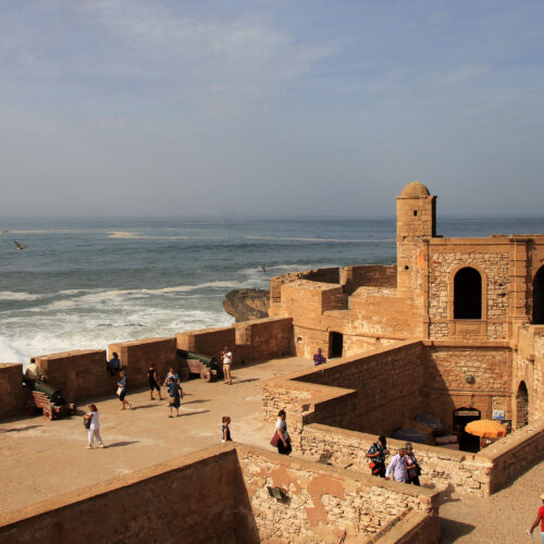 Essaouira ramparts and Atlantic waves, Morocco